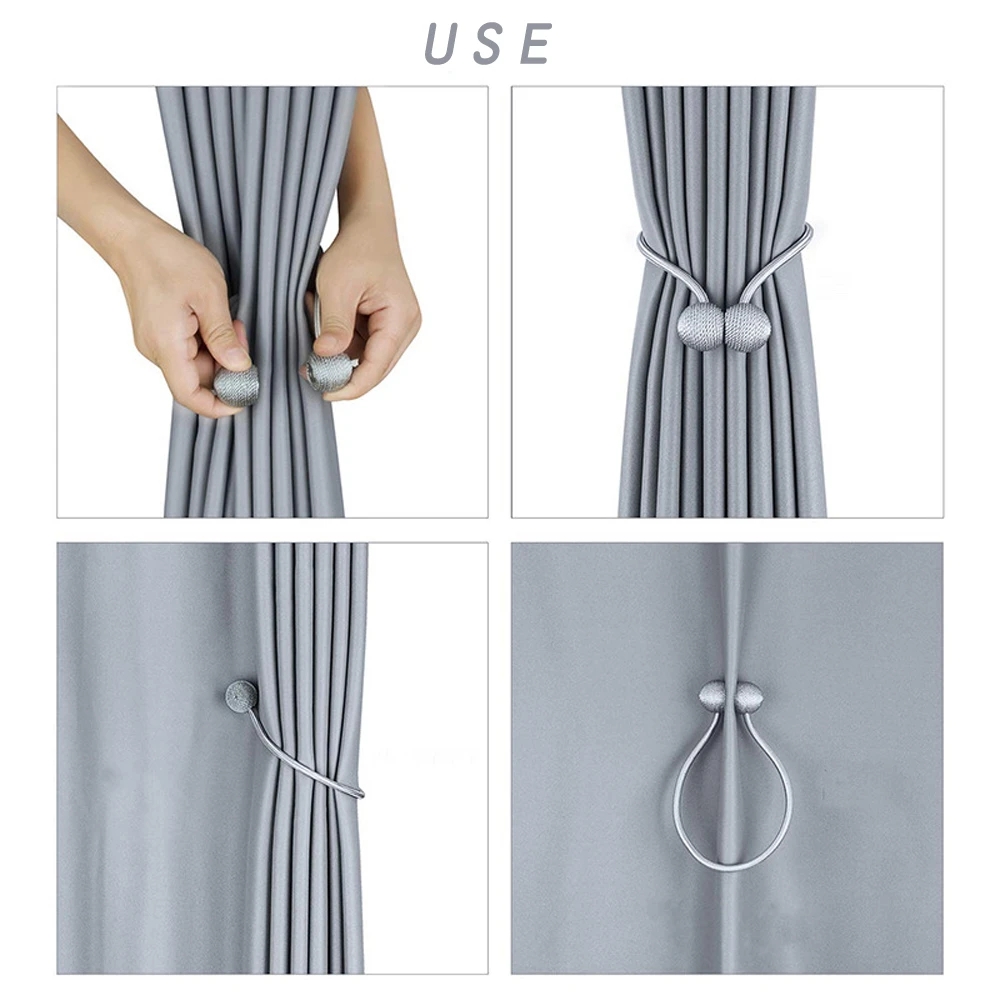 2pcs, 22 Colors Ball Curtain Tiebacks Tie Rope Accessory Rods Accessories Backs Holdback, Buckle Clips Hook Holder Home Decor