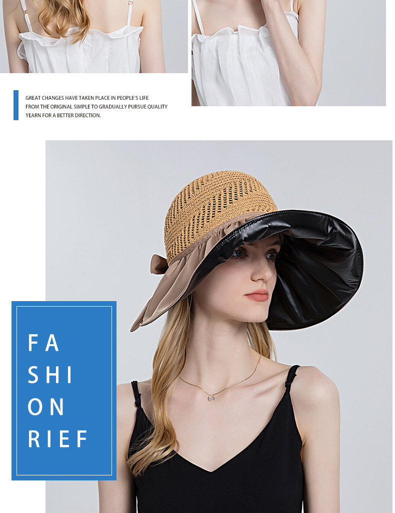 Elegant Wide Brim Sun Hat Uv Protection Foldable Design - Temu