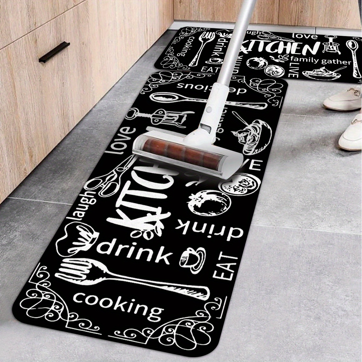 Flannel Kitchen Floor Mat Non slip Oil proof Floor Mat Soft - Temu