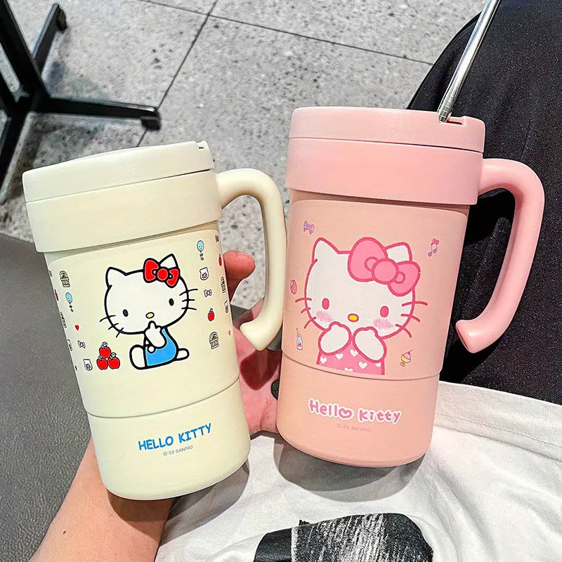 insulation cup female student high value water cup with straw cute portable coffee cup details 0