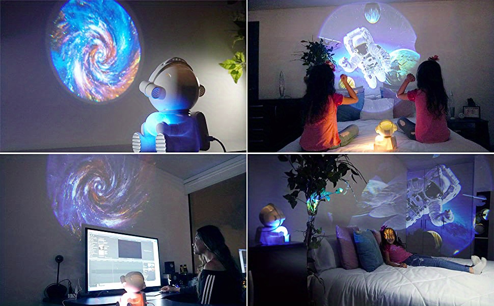 creative astronaut light projector galaxy projector for bedroom star projector with moon lamp gift for birthday easter presidents day boy girlfriends details 2