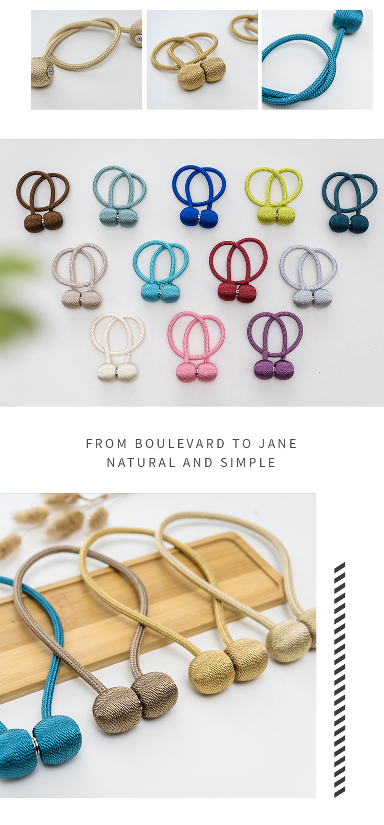 2pcs, 22 Colors Ball Curtain Tiebacks Tie Rope Accessory Rods Accessories Backs Holdback, Buckle Clips Hook Holder Home Decor