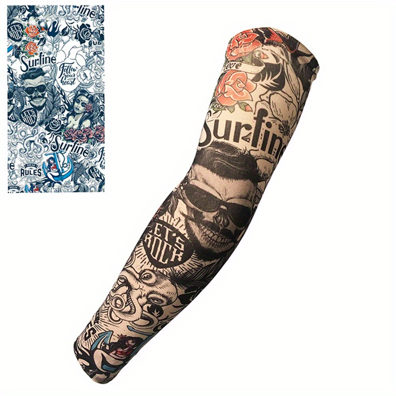 Qpout 15 Piezas Brazo Tatuajes Mangas para Hombres Mujeres, Unisex Tribal  tótem cráneo Flor Moda Tatuajes Mangas Ciclismo al Aire Libre Baloncesto  Protector Solar Nylon Estiramiento Tatuajes Mangas : : Moda