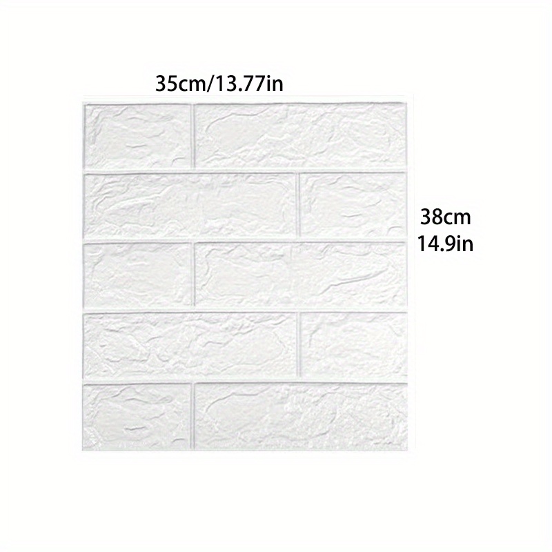 3D Wall Panels Peel and Stick Wallpaper,Self Adhesive Waterproof Foam Brick  for Living Room,Bedroom,Laundry,Kitchen,Fireplace,TV Wall Decoration (10