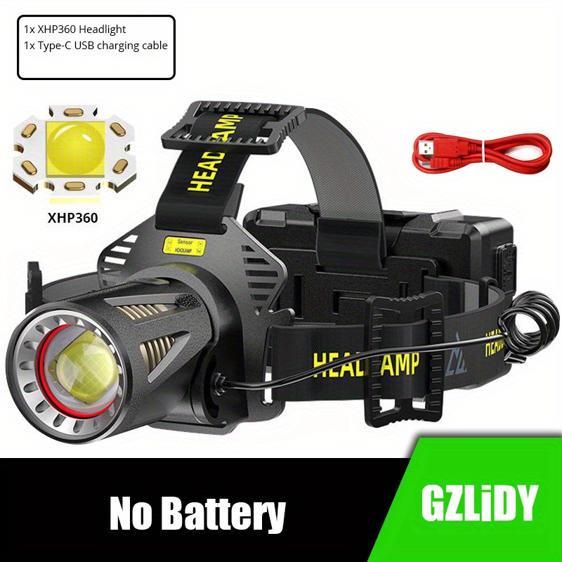 Super Bright Usb Rechargeable Waterproof Head Lamp With Ir Sensor Perfect  For Outdoor Adventures Camping Hiking Hunting And Fishing - Sports &  Outdoors - Temu