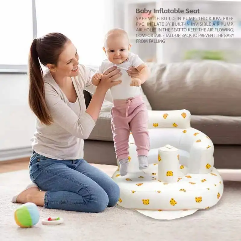 1pc baby sitting bath stool anti fall portable chair baby inflatable sofa foldable chair widen bath stool style optional details 0