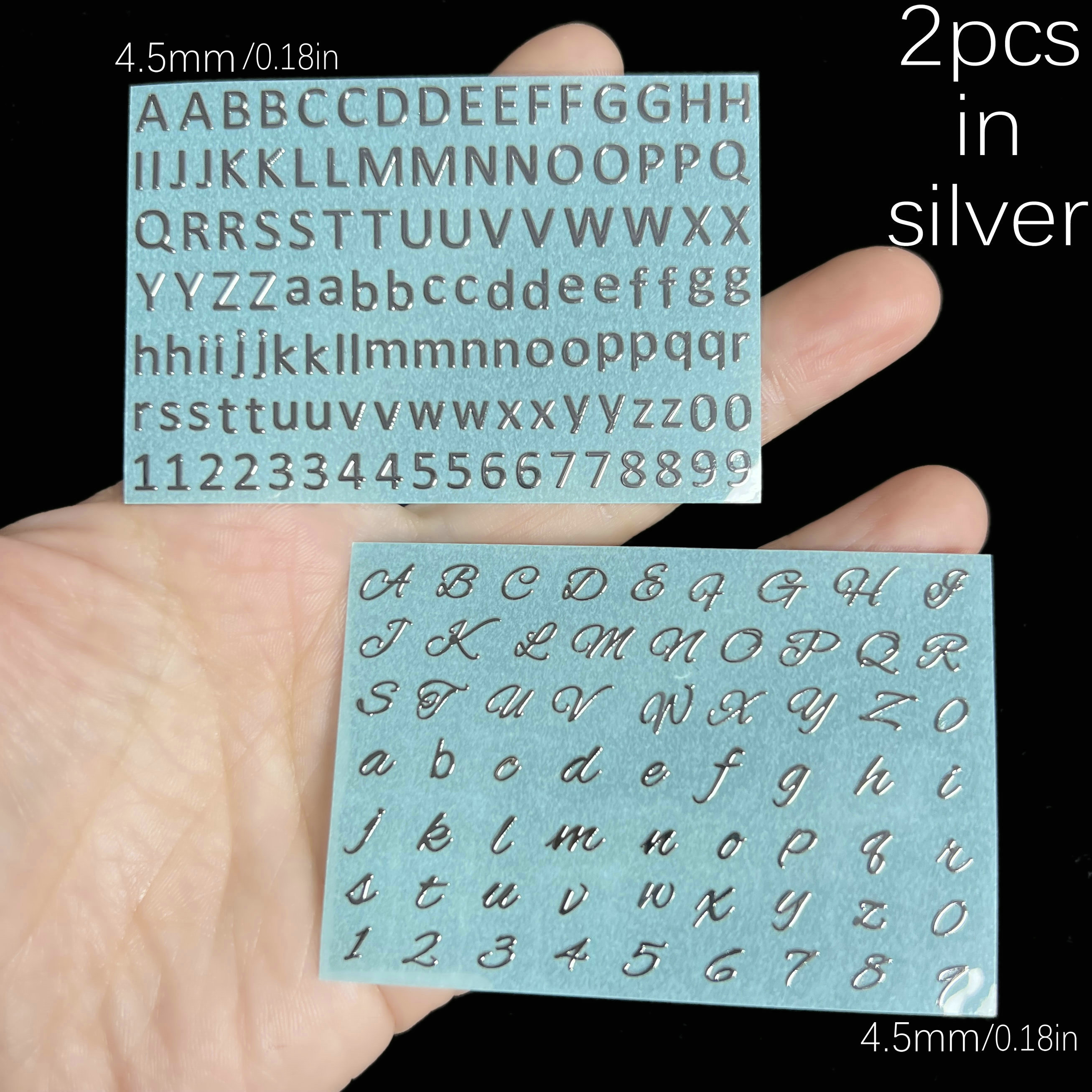 Silver Grey Small Alphabet Stickers - 232 pieces
