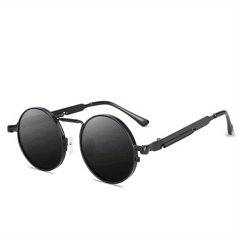 Vintage Retro Men Women Round Metal Frame Sunglasses Glasses Eyewear Black  Lens