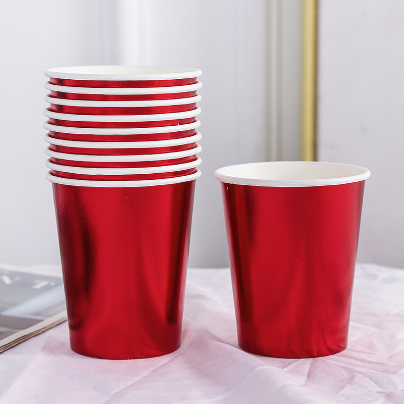 70 Pcs Solid Color Paper Disposable Cup Thicken Drinking Cups Holiday Party  Paper DIY Supplies (Mixed Color) 