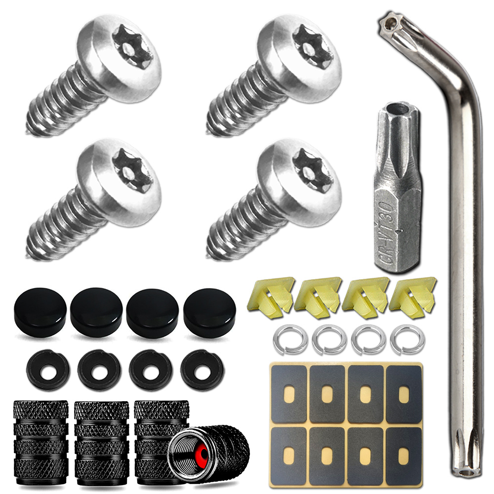 Anti Theft License Plate Screws, (m6) Stainless Steel Bolts Fasteners Kits  For Car Tag Frame Holder, Tamper Resistant Self Tapping Mounting Bolts  Temu