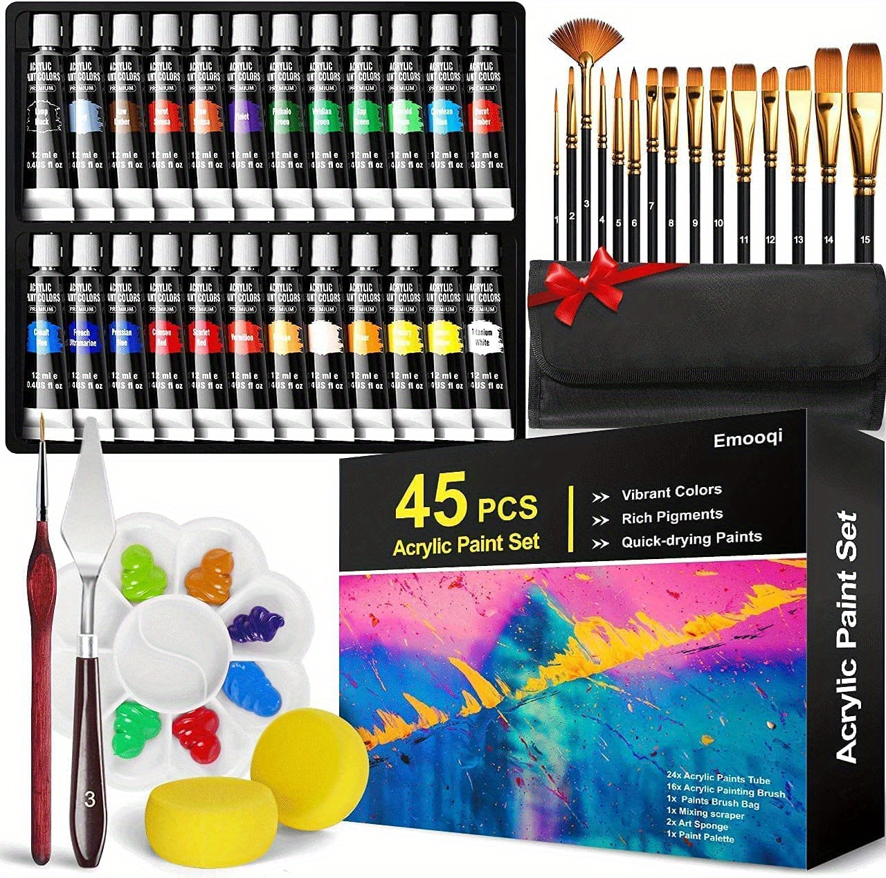 Acrylic Paint Set Professional Painting Set Includes 24 - Temu