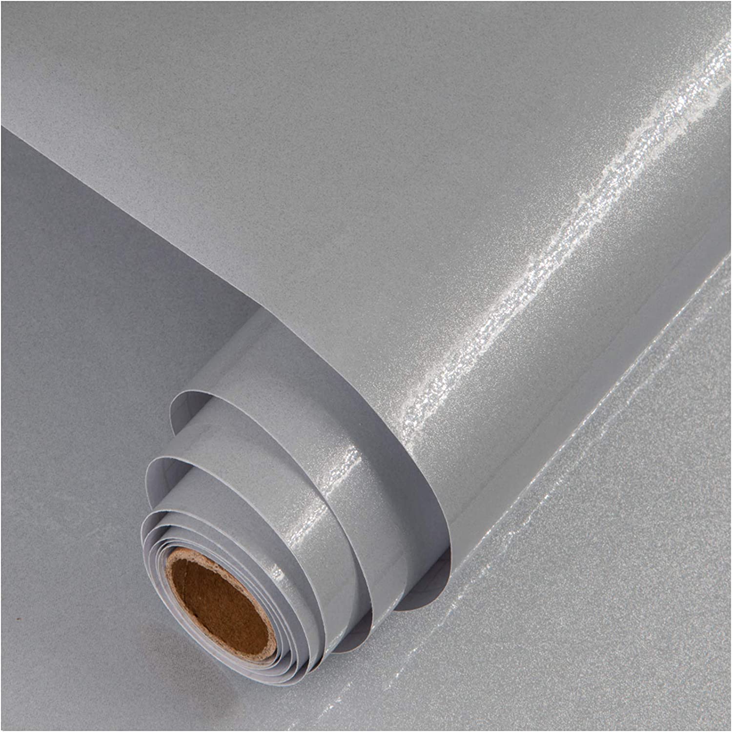 Glitter Silver Adhesive Vinyl Paper 12 Roll - Peel and Stick By