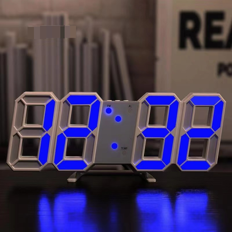 1 Stk. Digitale 3d Led-uhr, Schlafzimmer, Led-uhr Heimdekor