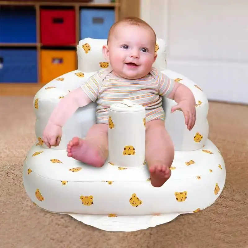 1pc baby sitting bath stool anti fall portable chair baby inflatable sofa foldable chair widen bath stool style optional details 2