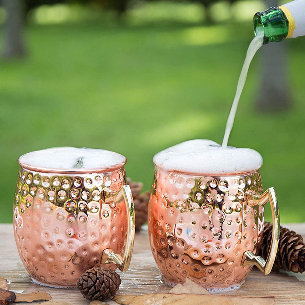 2/4pcs Mule Cup 16OZ, Moscow Mule Cup in acciaio inossidabile, tazza in  metallo placcato rame a punta di martello, bicchiere da cocktail per birra  da bar - Temu Switzerland