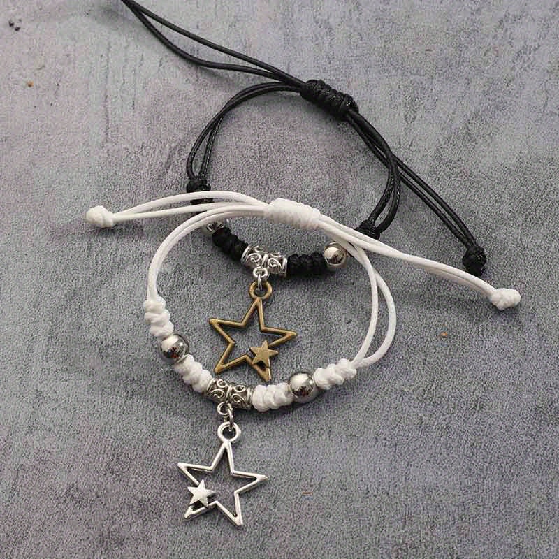 2pcs Men's Star Bracelet Hand Rope Set