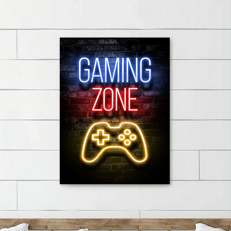 Gamer Quotes Canvas Poster Gaming Room Decor Modern Neon - Temu