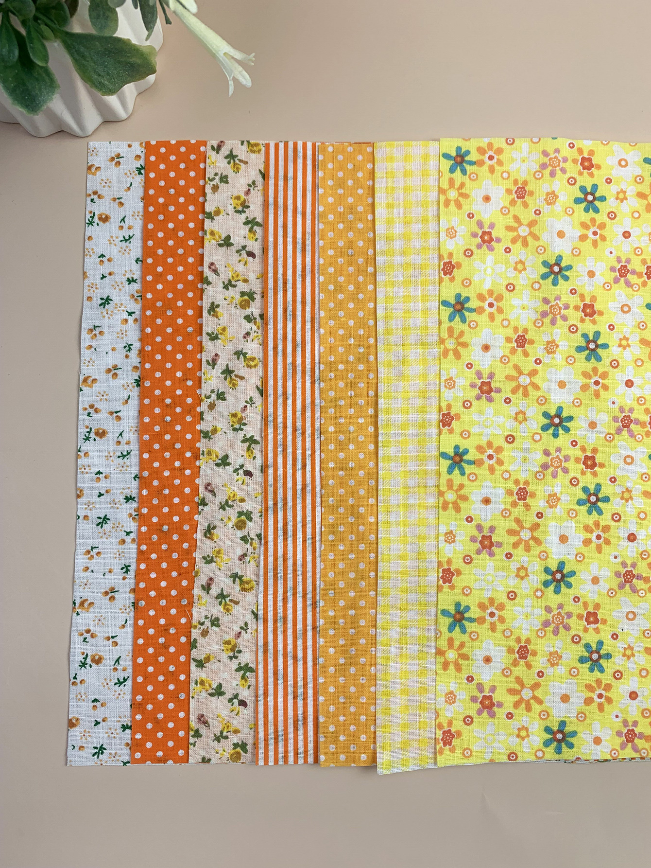 Yellow Colourful Cotton Fabric Cloth Sewing Patchwork Assorted Pre Cut