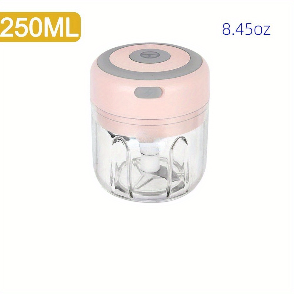 100/250mL USB Rechargeable Electric Garlic Chopper - Strong & Durable  Grinder For Ginger, Chilli & Vegetables - Perfect For Your Kitchen