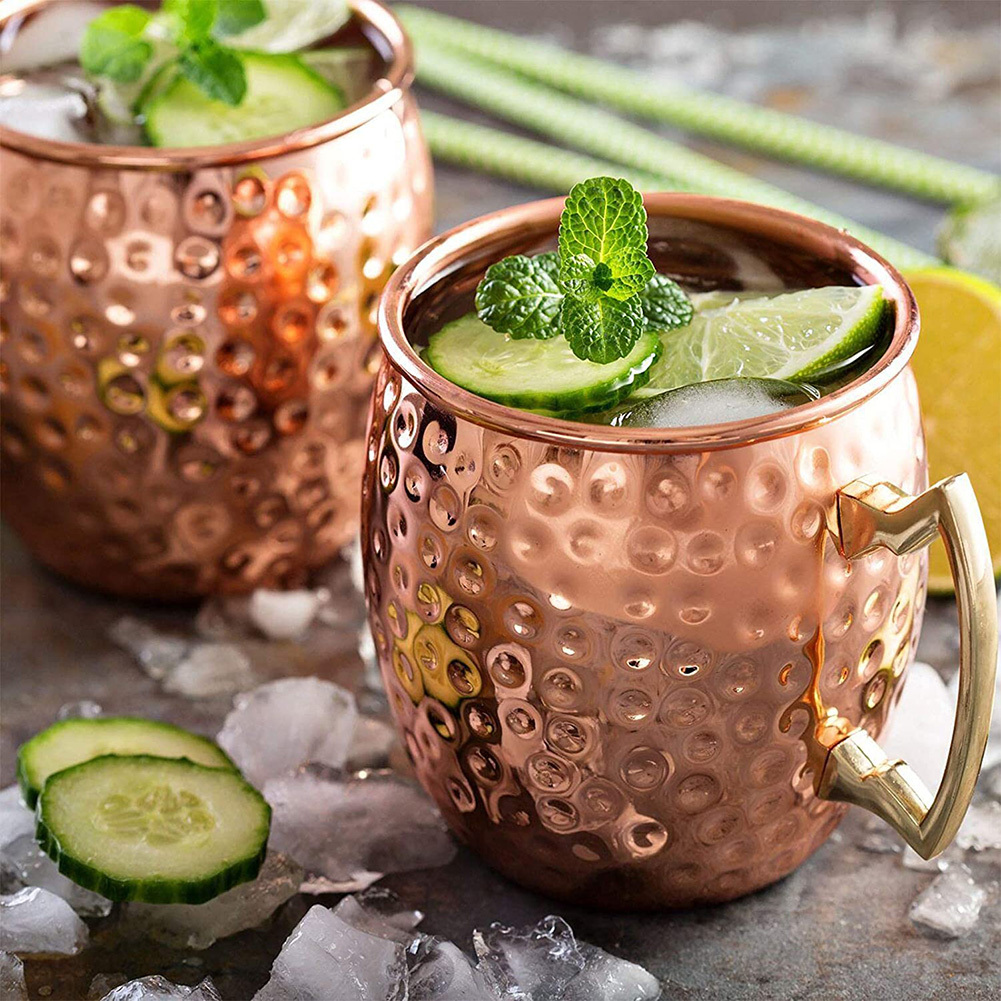 2/4pcs Mule Cup 16OZ, Moscow Mule Cup in acciaio inossidabile, tazza in  metallo placcato rame a punta di martello, bicchiere da cocktail per birra  da bar - Temu Switzerland