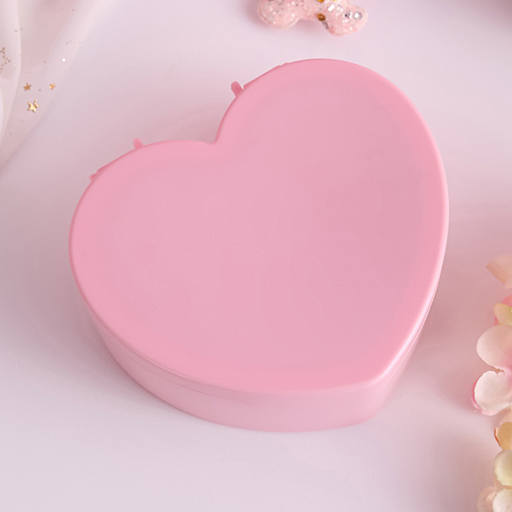1pc Y2K Heart Shaped Jewelry Storage Box, Double-decked Mirror Case,  Desktop Jewelry Storage Organizer, Decorative Gift Box For Earrings Rings