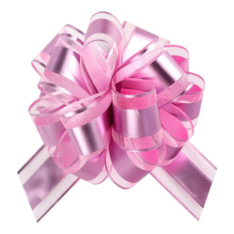 Thinsont Pull Bows Ribbon for Gift Wrapping Jubilant Wear-resistant  Multicolor Gifts Baskets Multifunctional for Celebration Pink 
