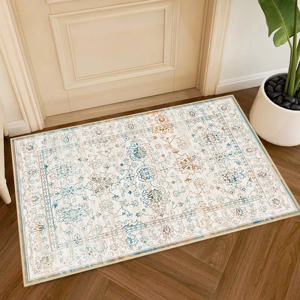 Washable Persian Distressed Doormat Faux Wool Bohemian Entryway Rug –  Modern Rugs and Decor
