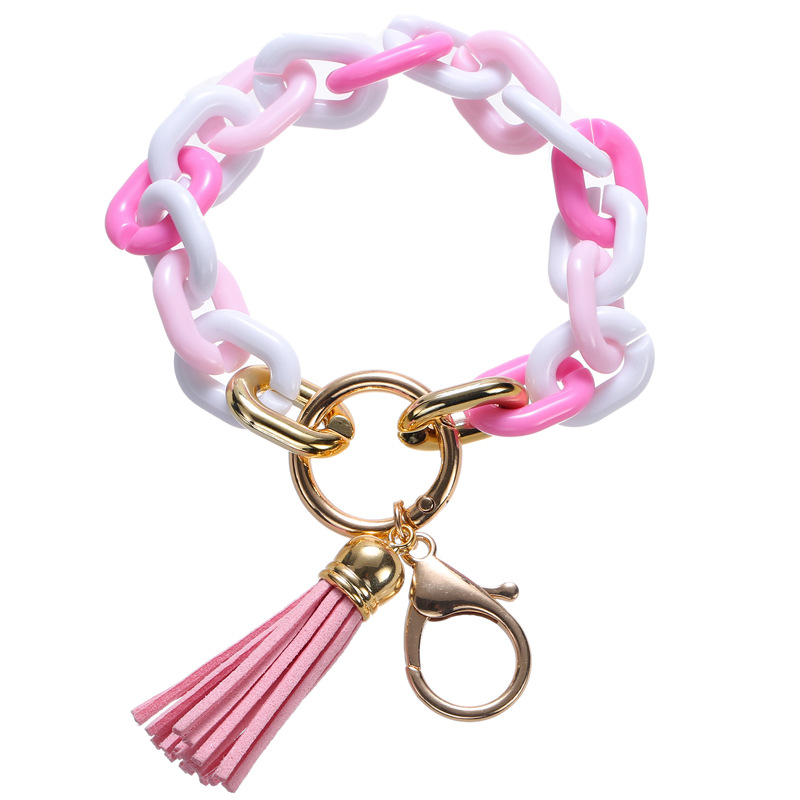 Townshine Silicone Leather Bangle Key Ring Wrist Keychain Bracelet