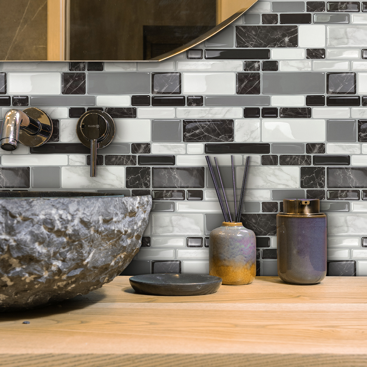 1 10pcs Peel And Stick Tile Backsplash Self Adhesive Kitchen