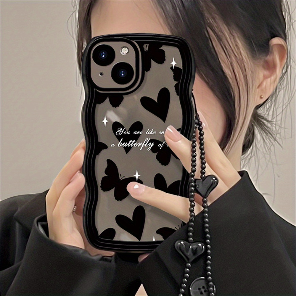 love is in the air wear a heart shaped phone case with a butterfly pattern and a bracelet details 1