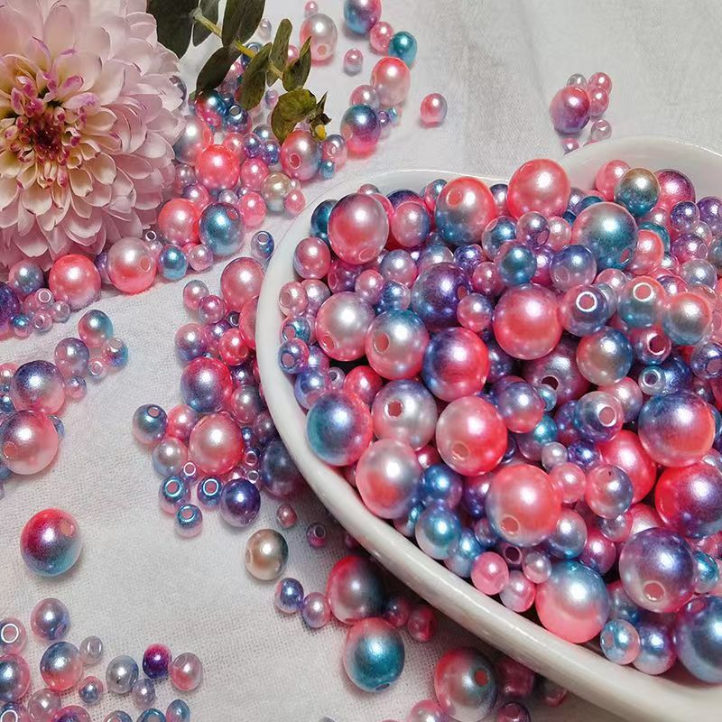 Round Loose Beads Pure Color Energy Healing Faux Pearls With - Temu