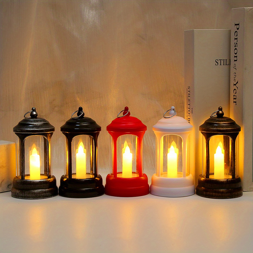 Flickering Led Candle Lantern, Battery Included, Vintage
