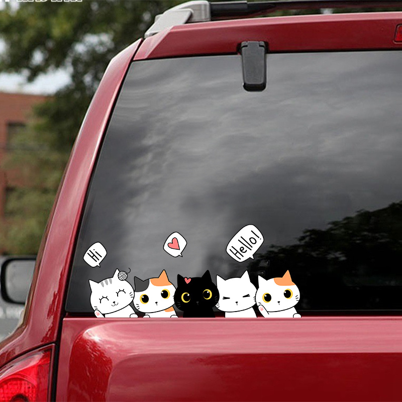 Cute Cartoon Cat Vinyl Stickers - Perfect For Windows, Bumpers ...