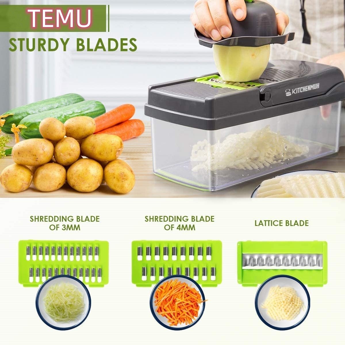 Vegetable Shredder, Multifunctional Fruit Slicer, Manual Food Grater,  Vegetable Slicer, Cutter With Container And Hand Guard, Onion Shredder,  Household Potato Shredder, Kitchen Supplies, Kitchen Gadgets For  Restaurants - Temu