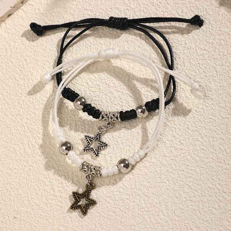 2pcs Men's Star Bracelet Hand Rope Set