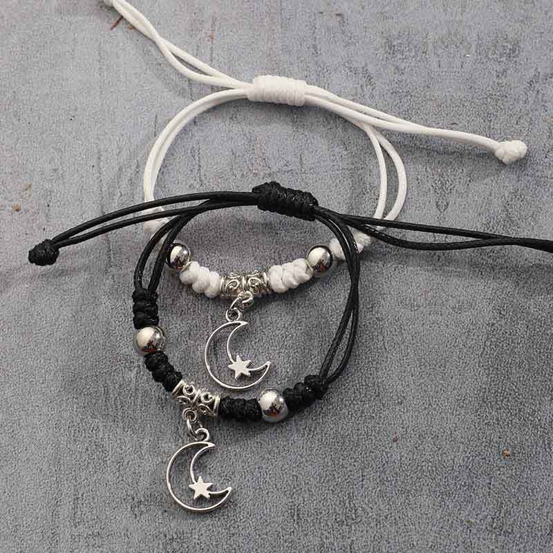 Kpop 2pcs Star & Skull Decor Bracelet,one-size