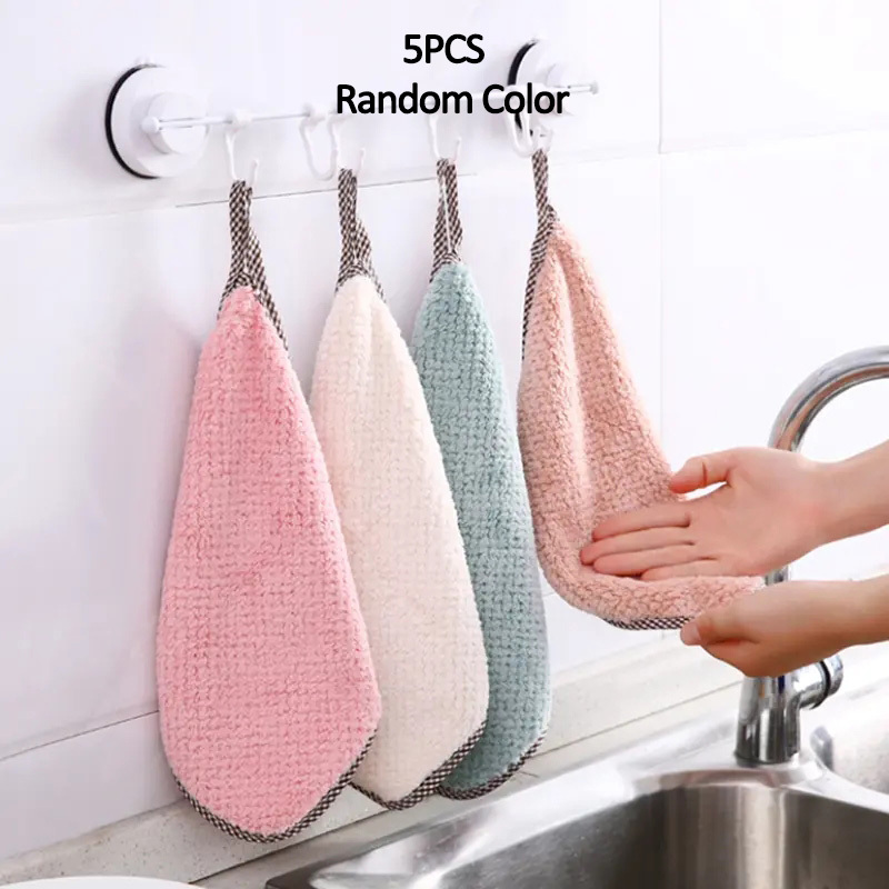 Coral Velvet Kitchen Towels Kitchen Dishclout Cleaning - Temu