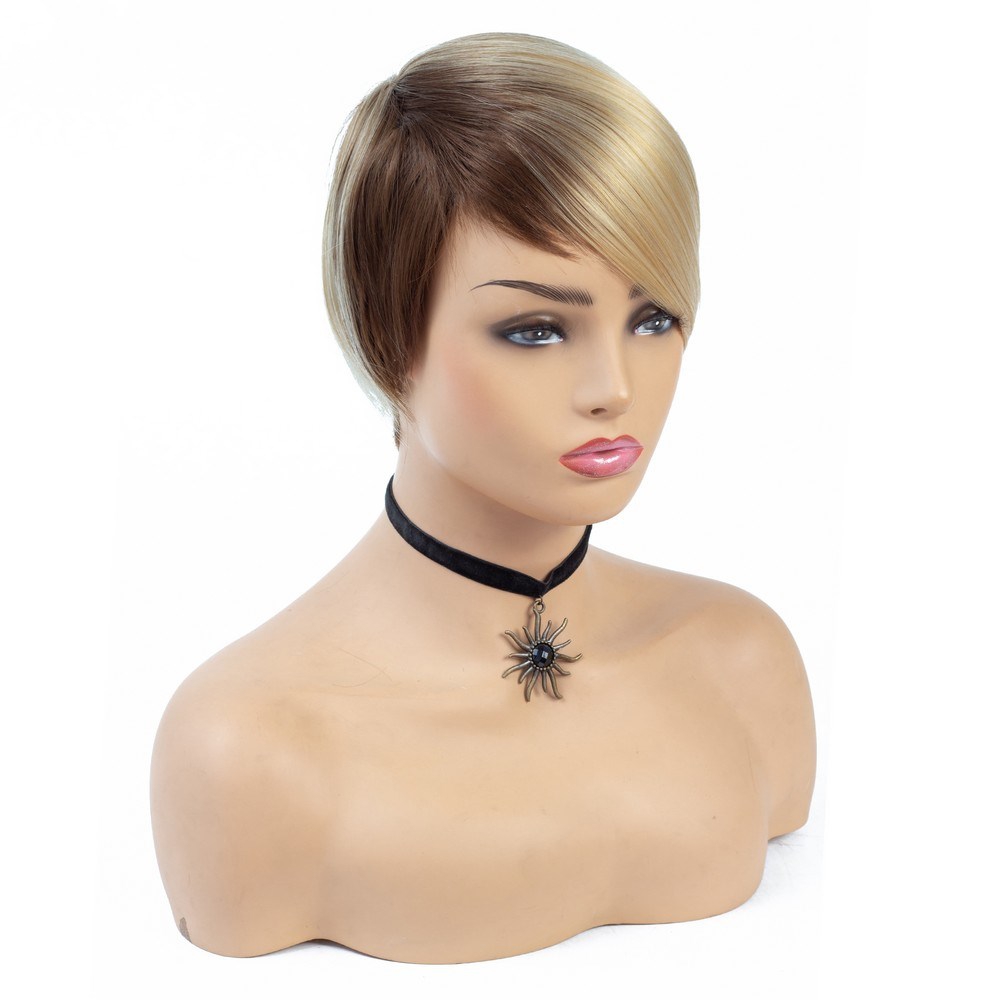 Short Pixie Cut Wig Bangs Women Natural Synthetic Wig Temu Australia