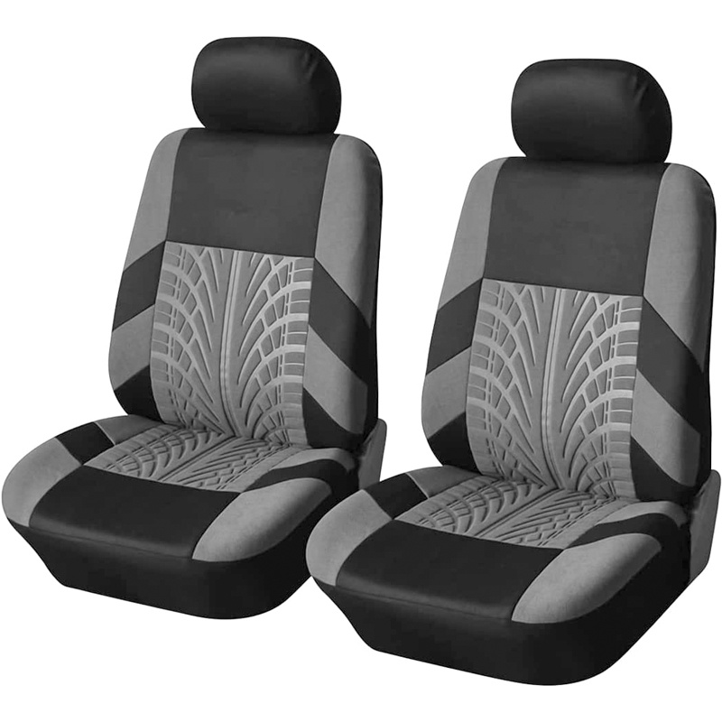 Universal Car Seat Cushions, Front Seats 2-Pack Padded Luxury Cover (Gray)