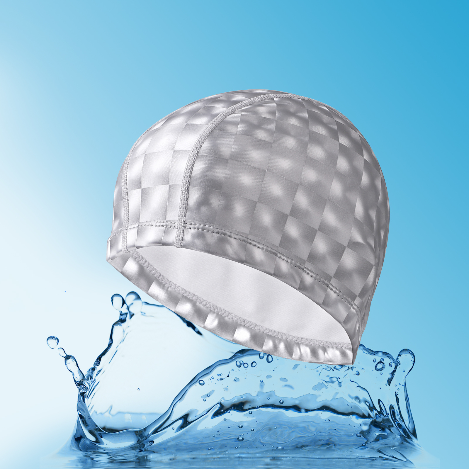 TEMU Gorro de natación de PU para competición de adultos, elástico, , y de calidad, para natación, playa, piscina y juegos acuáticos en la