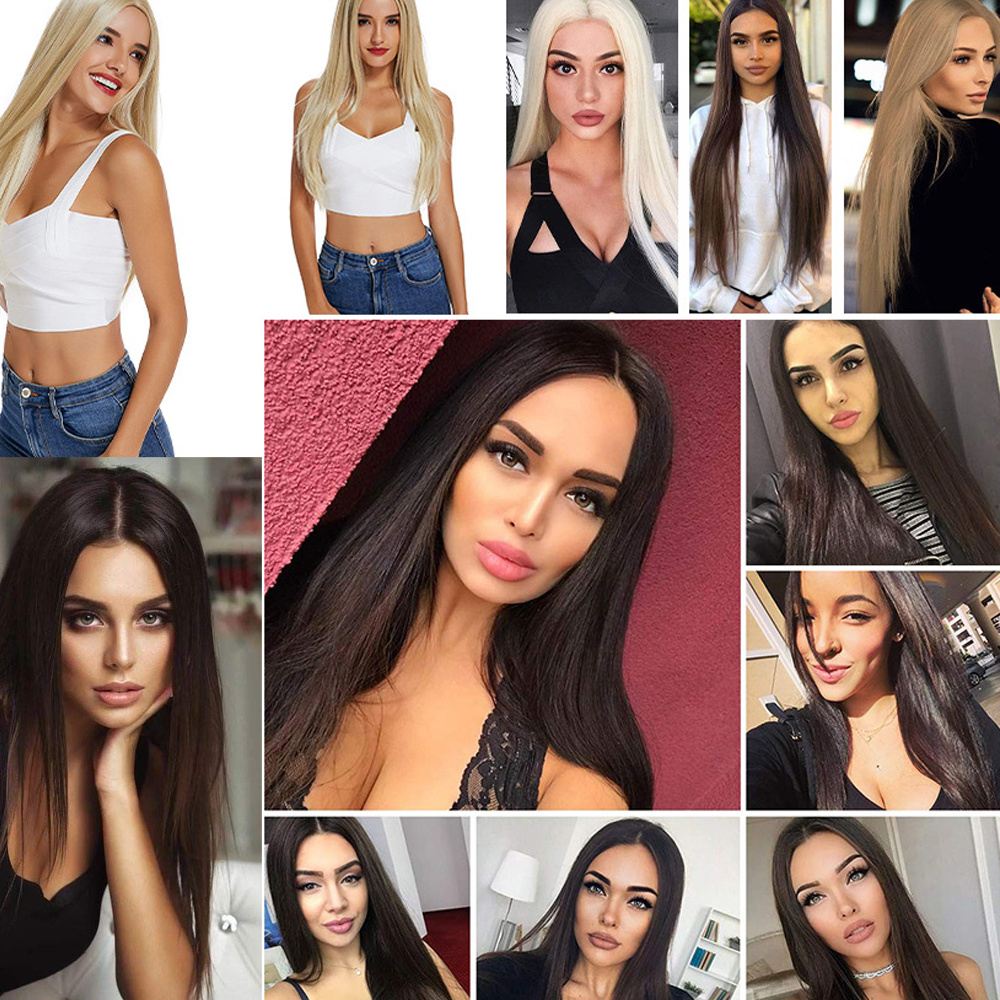 1 pc natural looking synthetic clip in hair extensions for women long straight hair pieces for daily   clips hair accessories halloween christmas details 0