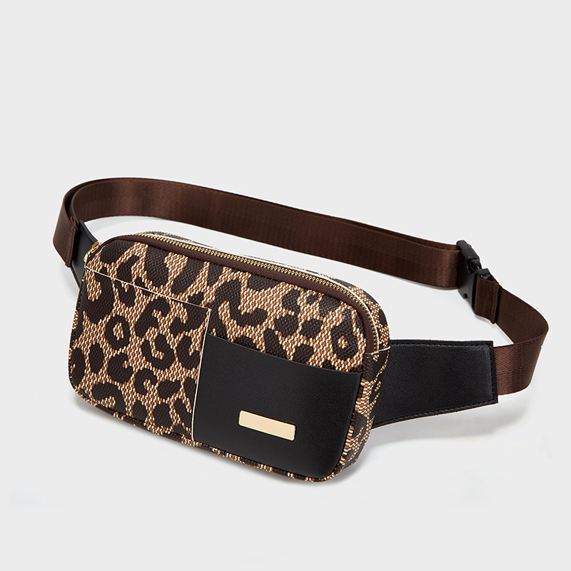 Print leather belt outlet bag