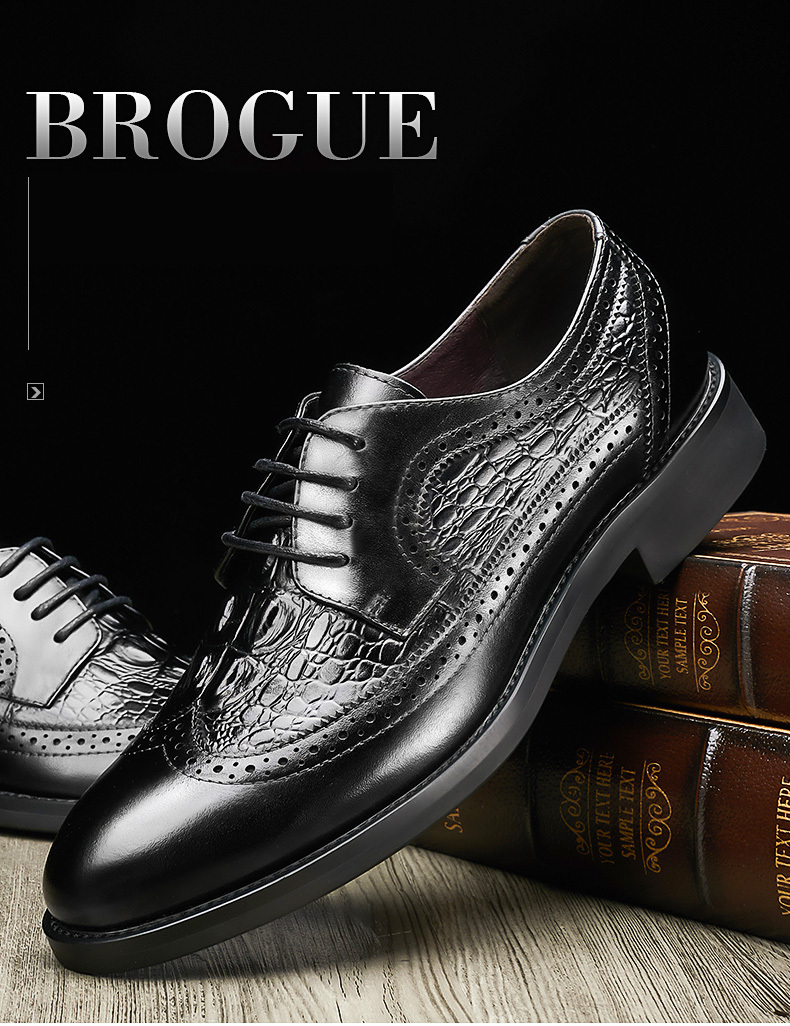 Mens Genuine Leather Round Toe Crocodile Embossed Oxford Shoes Formal Dress Shoes Wedding 9885