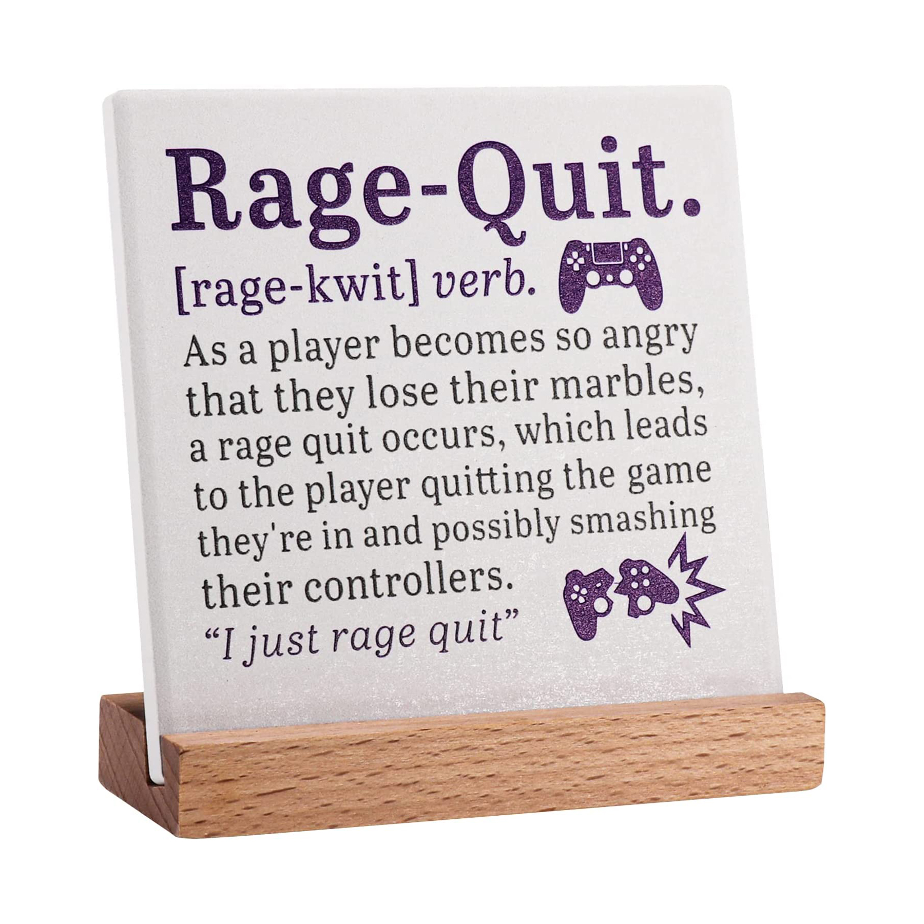 Inspirational Quotes Signs For Gamers - Purple Fonts Acrylic Posters With  Wooden Stand - Perfect Birthday Gifts For Game Lovers - Home Room Desktop  Decor - Temu