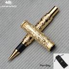 high quality luxury vintage dragon ballpoint pen 0 7mm nib jinhao pen office supplies stationery caneta novelty gift gold clip business executive fast writing pen luxury metal ball pen