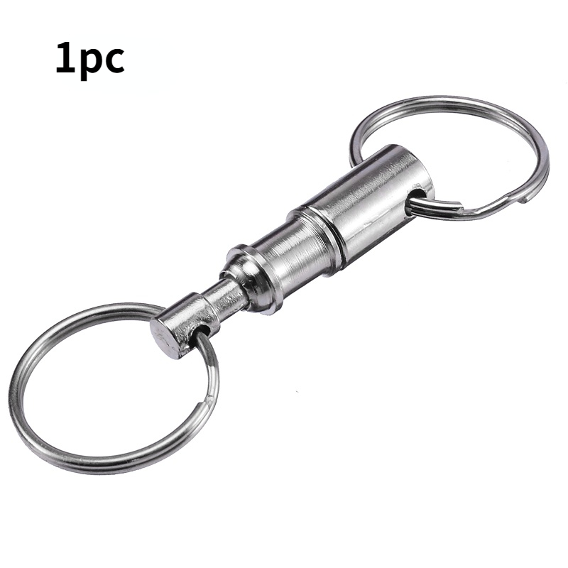 Split Keyrings With Chain Silvery Keychain Ring Key Chains - Temu