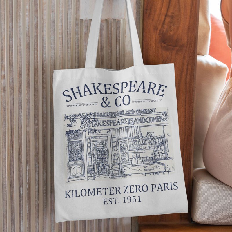 Shakespeare Print Canvas Tote Bag, Reusable Shopping Bags, Large