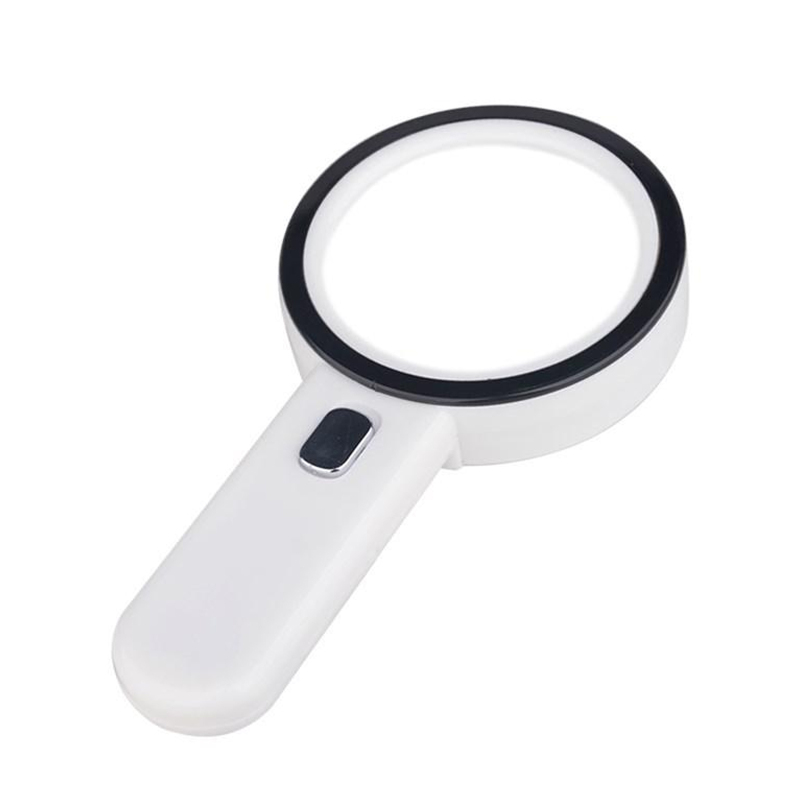 1pc 30x Dual Glass Lens Handheld Led Magnifying Glass For Antique, Stamp  Collecting And Identification