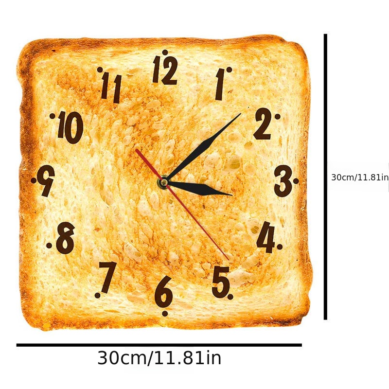 1pc Toast Wall Clock Gourmet Household Toast Wall Clock Baked Bread