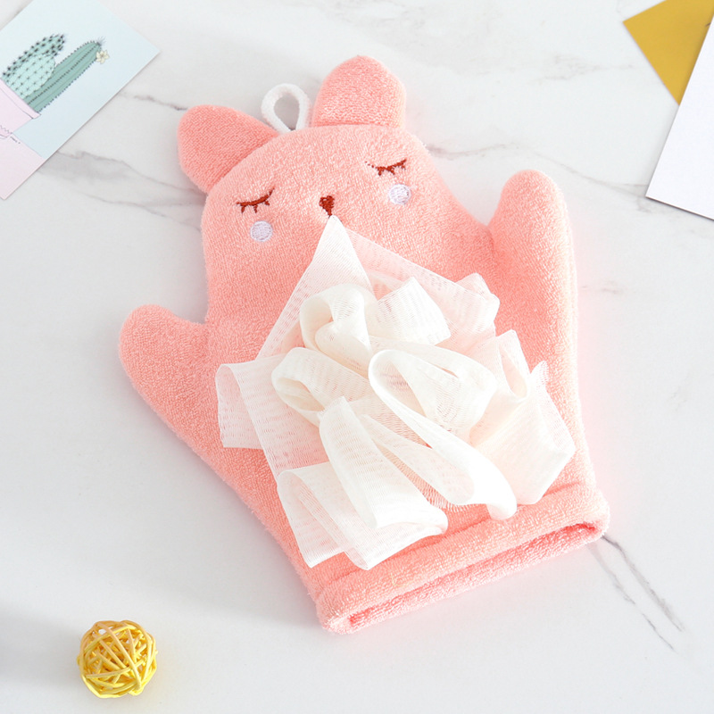 Puf de ducha, manoplas de esponja, manoplas, toallas de baño flexibles,  esponja de baño para recién nacidos, forma de garra de gato, algodón suave